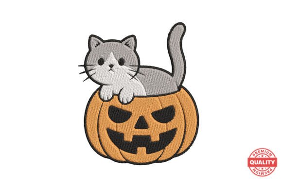 Cat in Pumpkin Embroidery