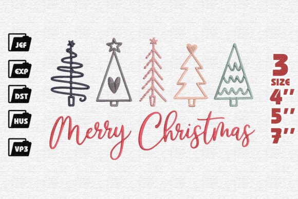 Chic Merry Christmas with Doodle Trees