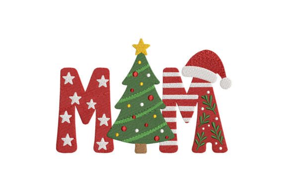 Christmas MAMA Tree Embroidery Design