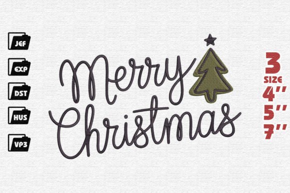 Elegant Merry Christmas Script with Tree