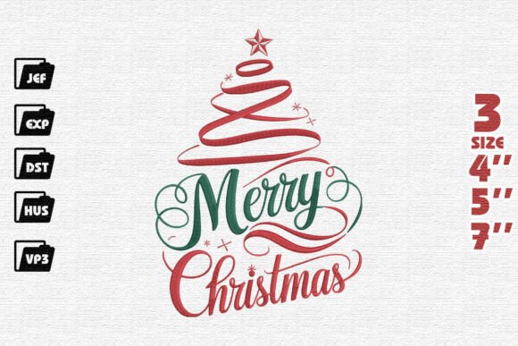 Elegant Merry Christmas with Ribbon Tree
