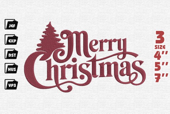 Elegant Merry Christmas with Tree Flourish