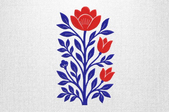 Folk Floral Embroidery Design Set