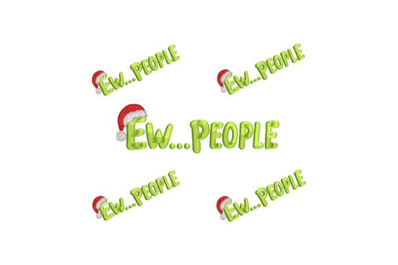 Funny Ew People Christmas Hat Embroidery