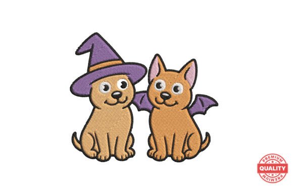 Halloween Puppy Duo Embroidery Design