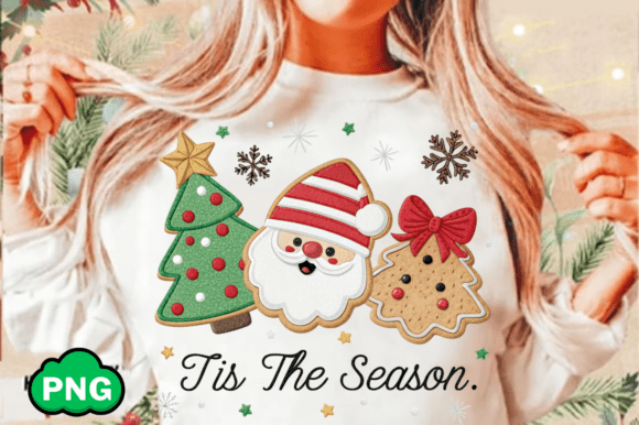 Tis the Season PNG, Embroidery Christmas