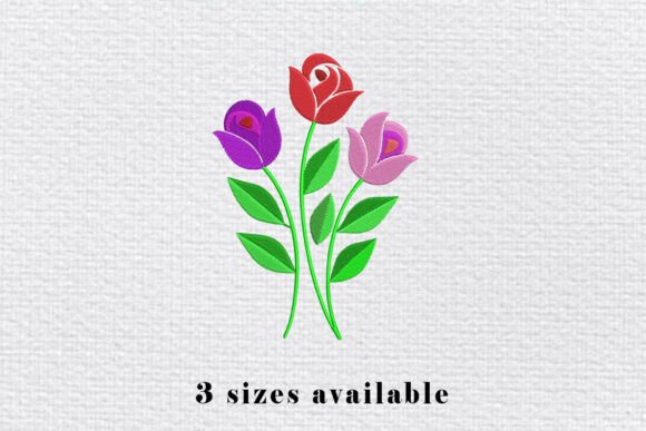 Tulip Flower Embroidery Design File
