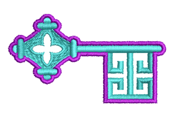 Vintage Key Embroidery Design
